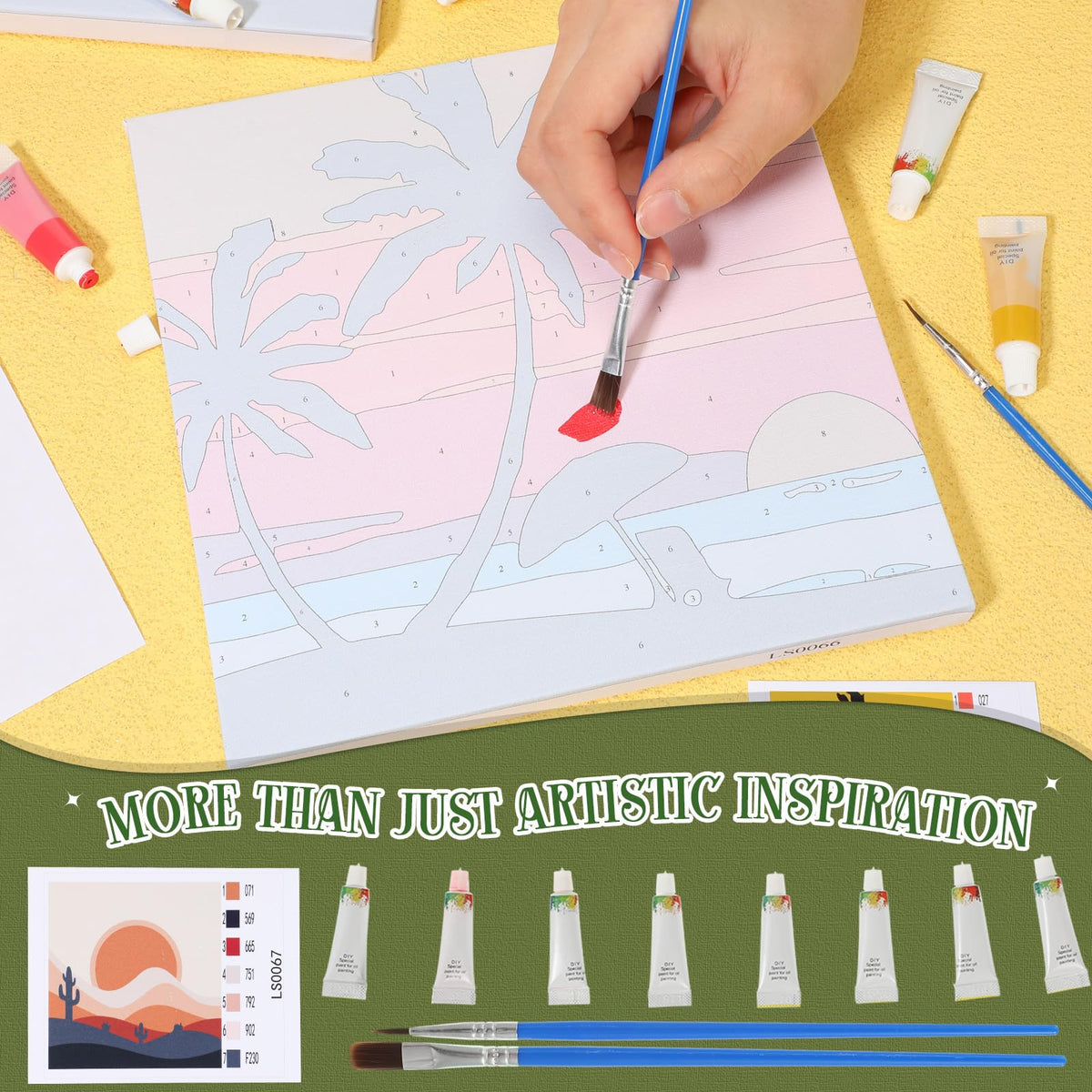 12 Sets Paint by Numbers Kit with Frame H73807