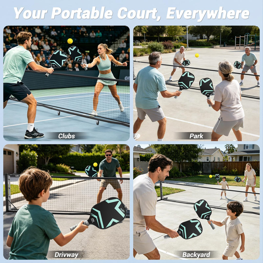 Aluminum Pickleball Net with Carbon Fiber Paddle Z486