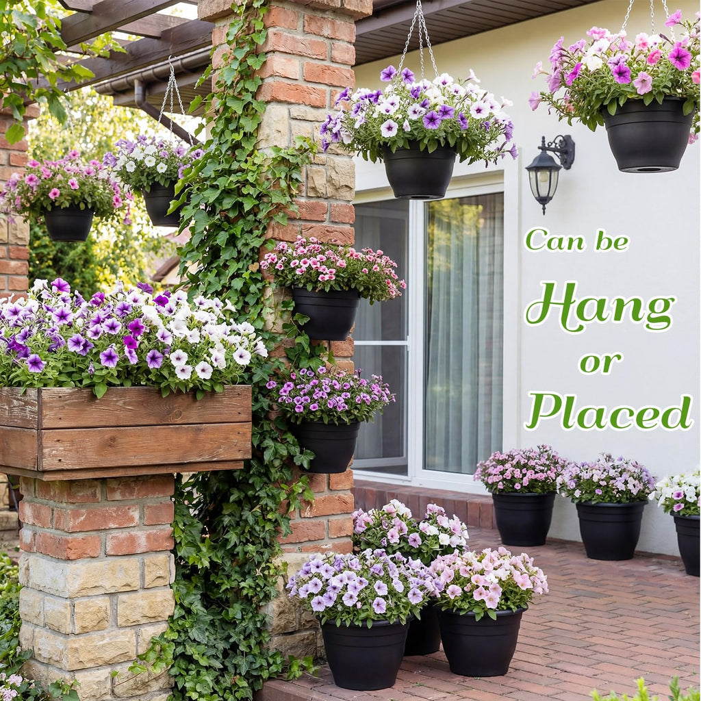 20 Pack 10 Inch Hanging Planter Basket with Drainage Tray G2115