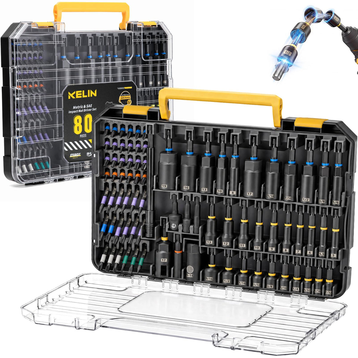 80 PCS Magnetic Impact Driver Bit Set V8013