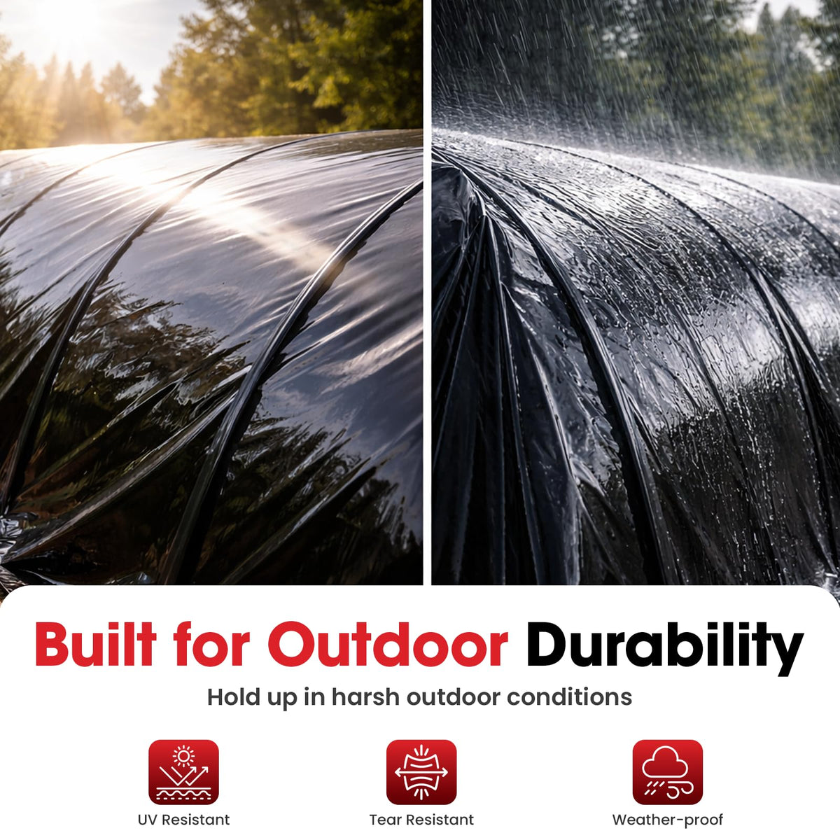 6 Mil Black Heavy Duty Waterproof Polyethylene Sheeting Roll X63488