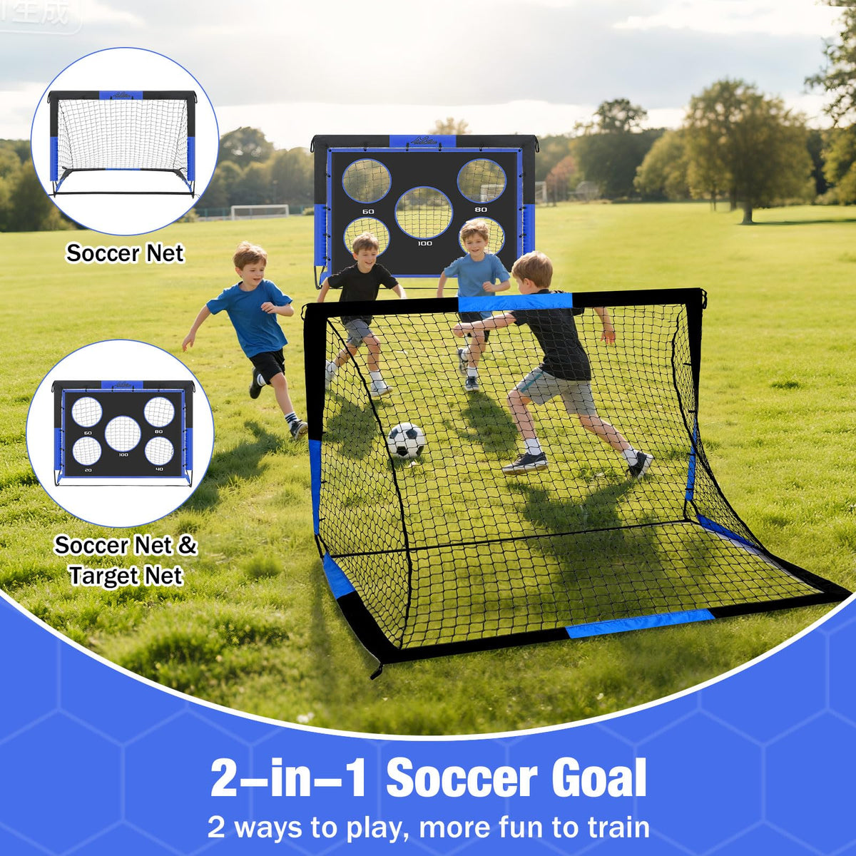 Large Pop Up Soccer Goal with Target Panel I256