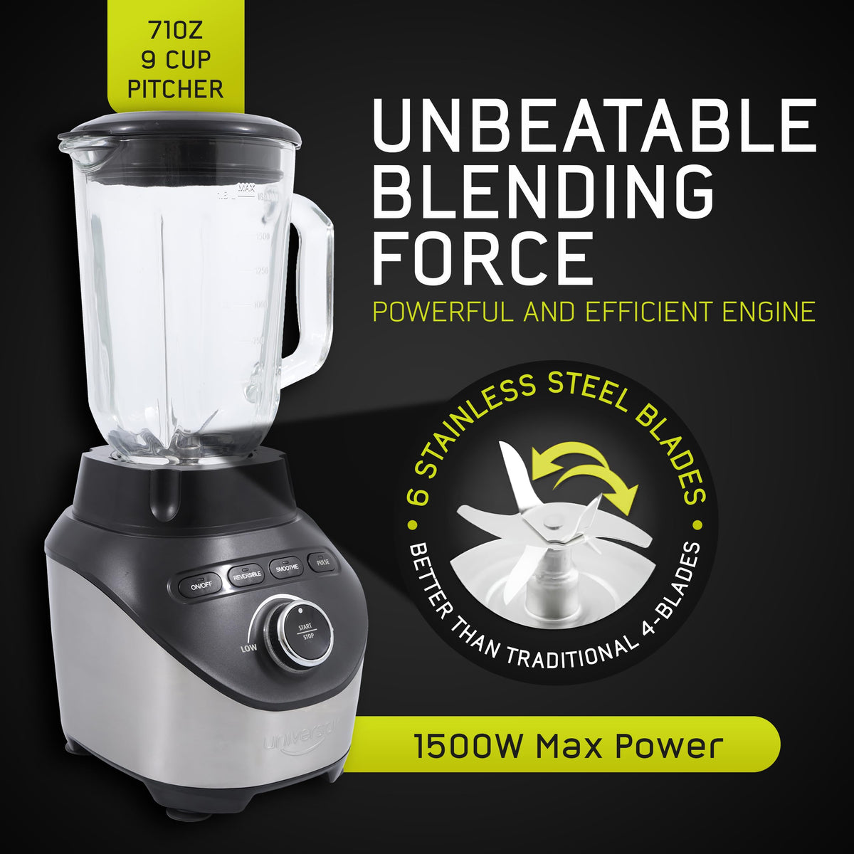 1500 Peak Watt 71oz Glass Pitcher Blender A81090