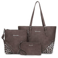 3Pcs Leopard Print Tote Bag and Wallet Set D189673
