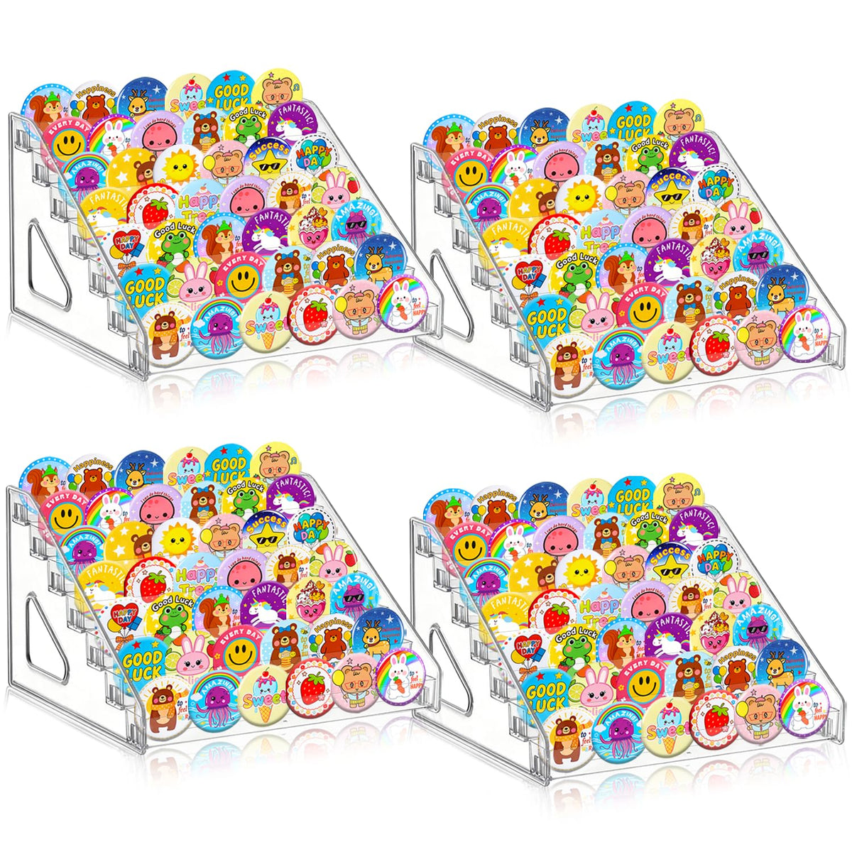 4 Pack 7 Tier Clear Acrylic Display Stand K3713
