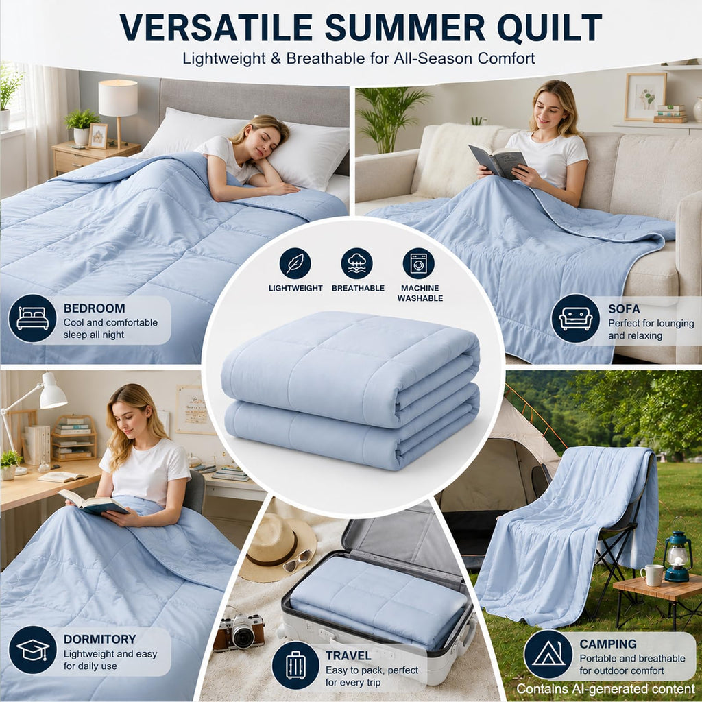Queen Size Gray Cooling Comforter M8986