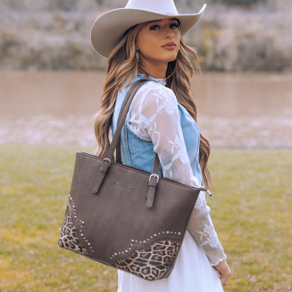 3Pcs Leopard Print Tote Bag and Wallet Set D189673