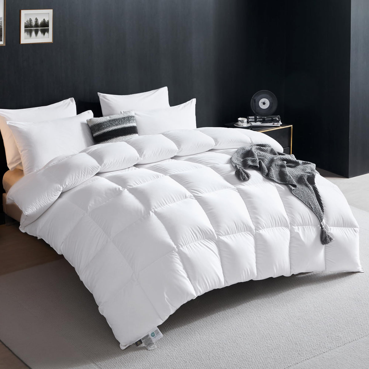 Goose Down Comforter King Organic Cotton Duvet Insert G260762