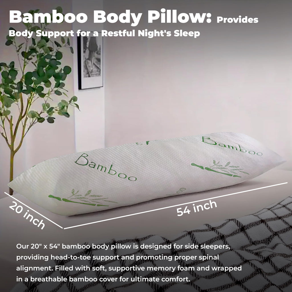 Rayon Bamboo Fiber Memory Foam Body Pillow 20x54 Inch M638484