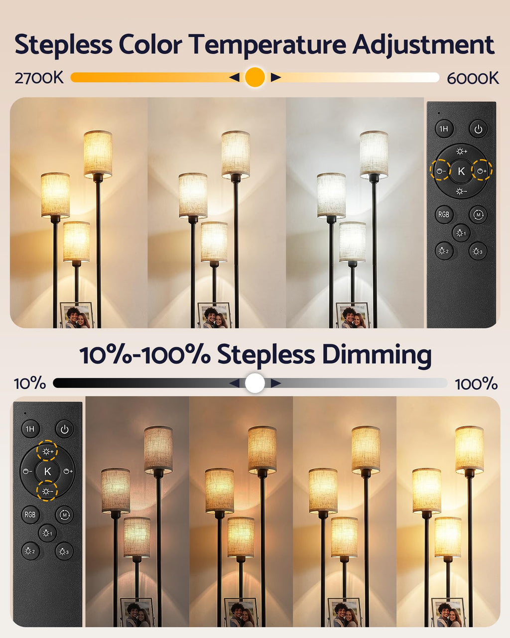 71" Floor Lamp with Shelves P9349