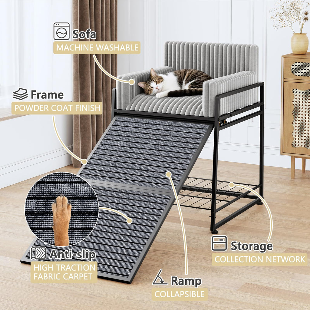 Dog Window Perch with Stairs and Storage J5422