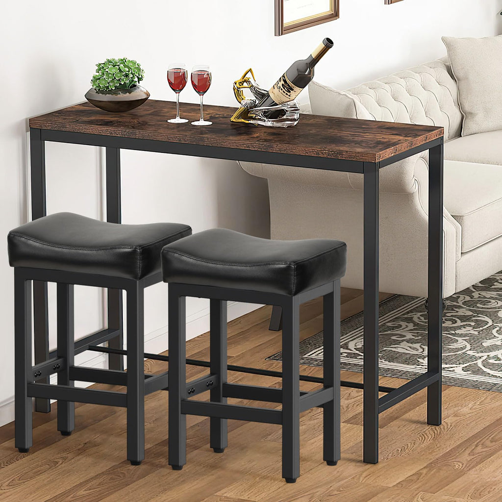 Bonded Leather Counter Height Bar Stools Set of 2 Q15144