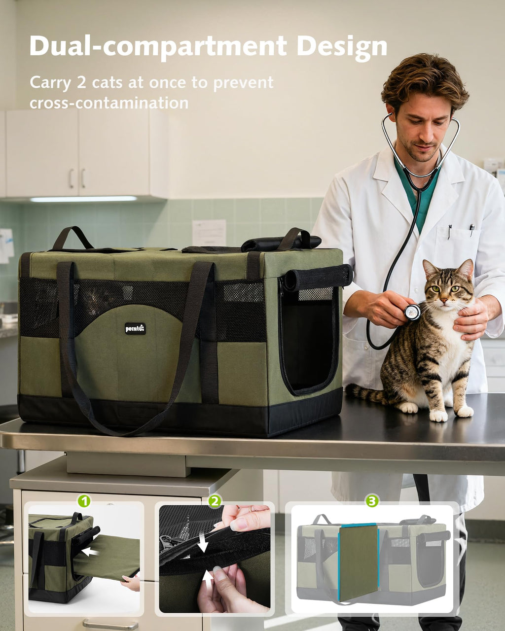 Large Soft Double Cat Carrier Y39345