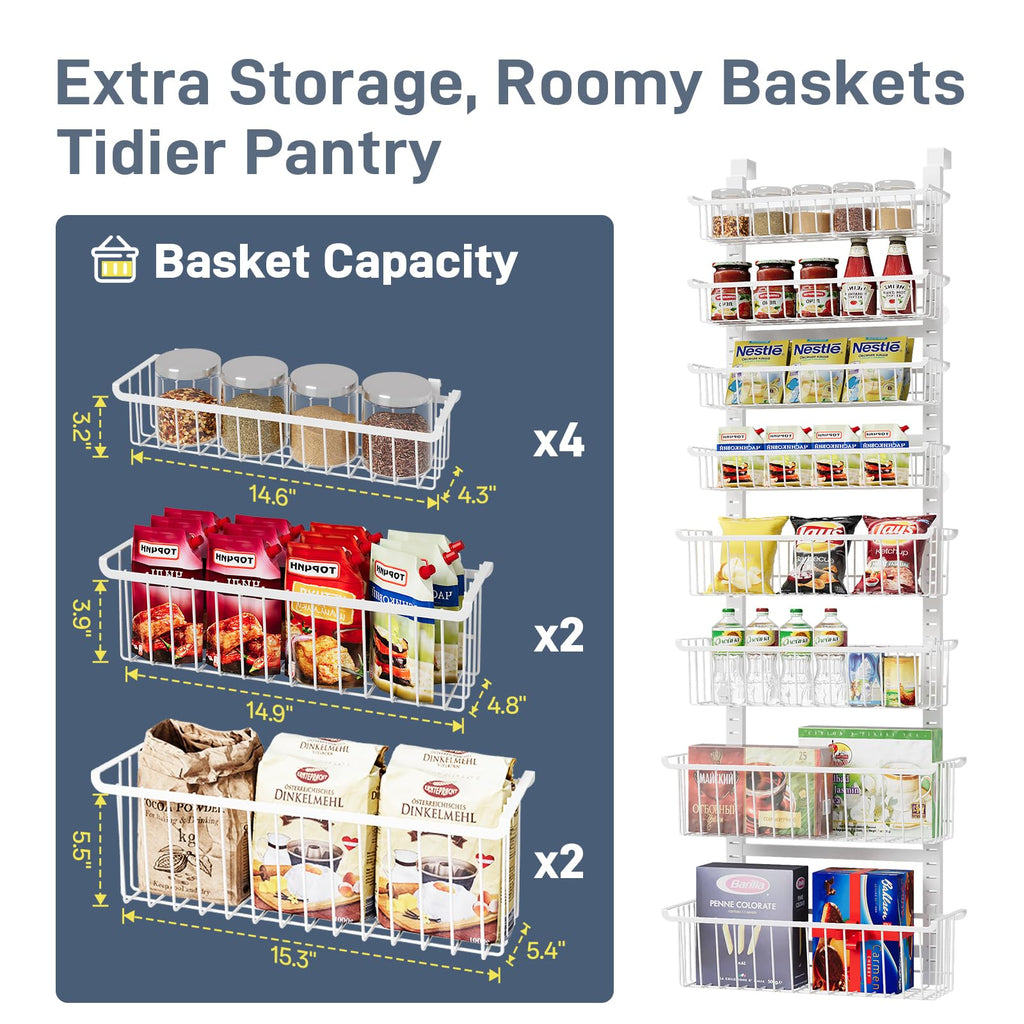8-Tier Black Over The Door Pantry Organizer H643