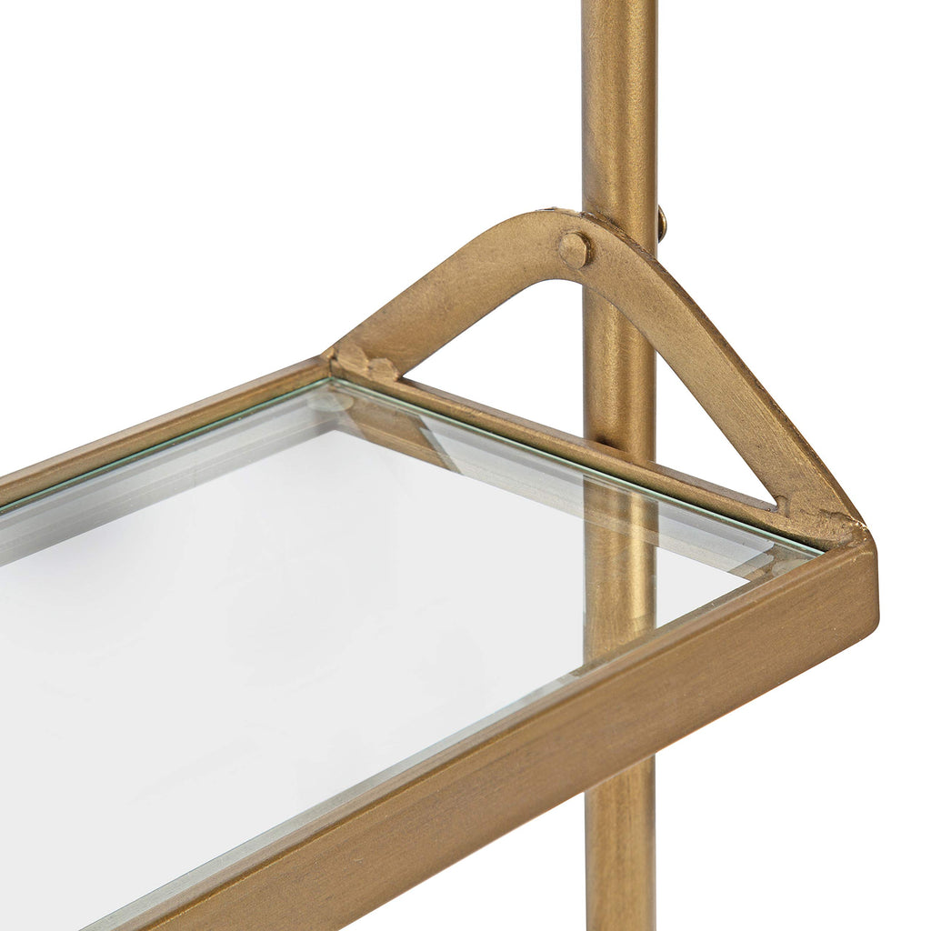 Gold Wall Shelf with Glass Shelves M27326