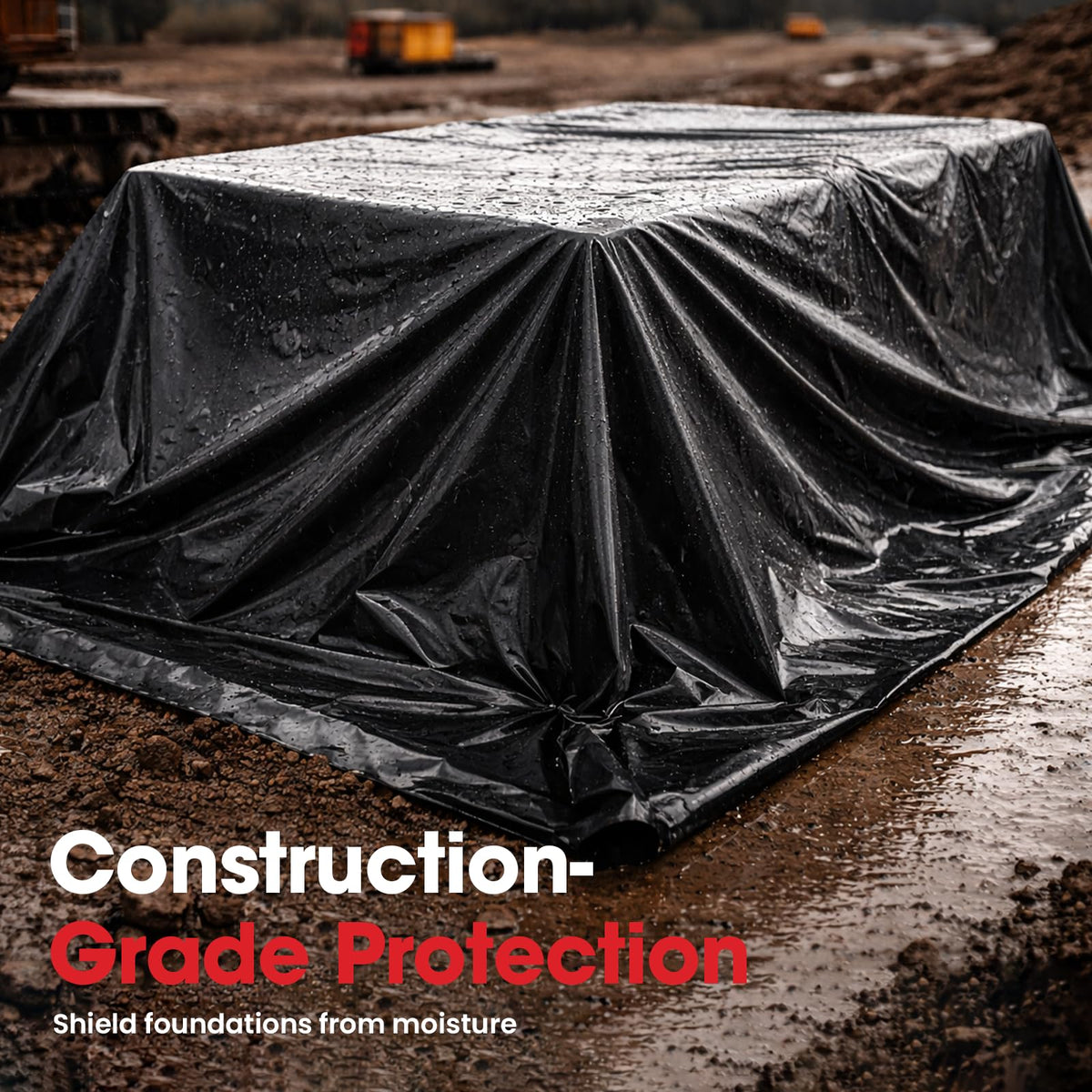 6 Mil Black Heavy Duty Waterproof Polyethylene Sheeting Roll X63488