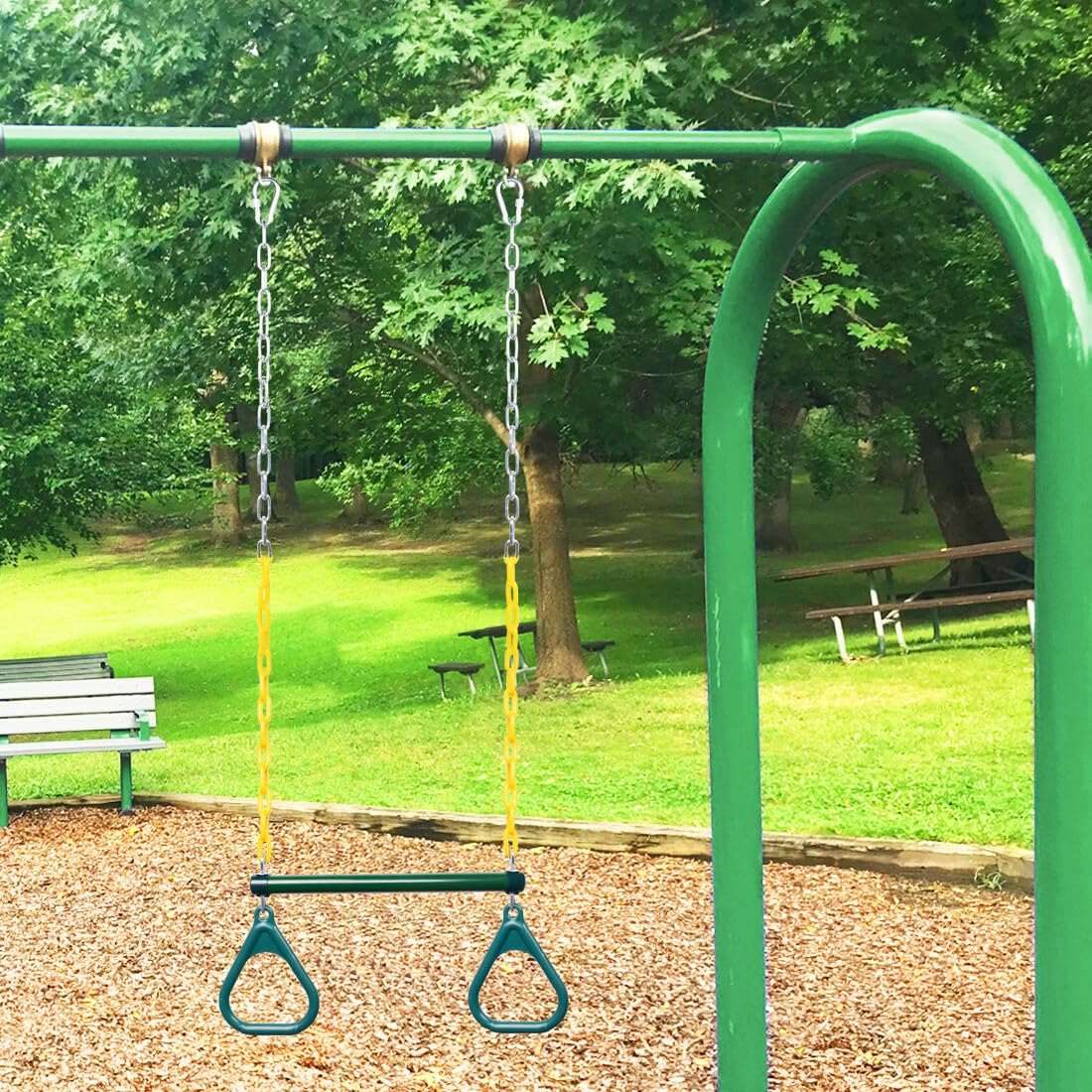 16" Heavy Duty Chain Swing Bar with Locking Carabiners W7444
