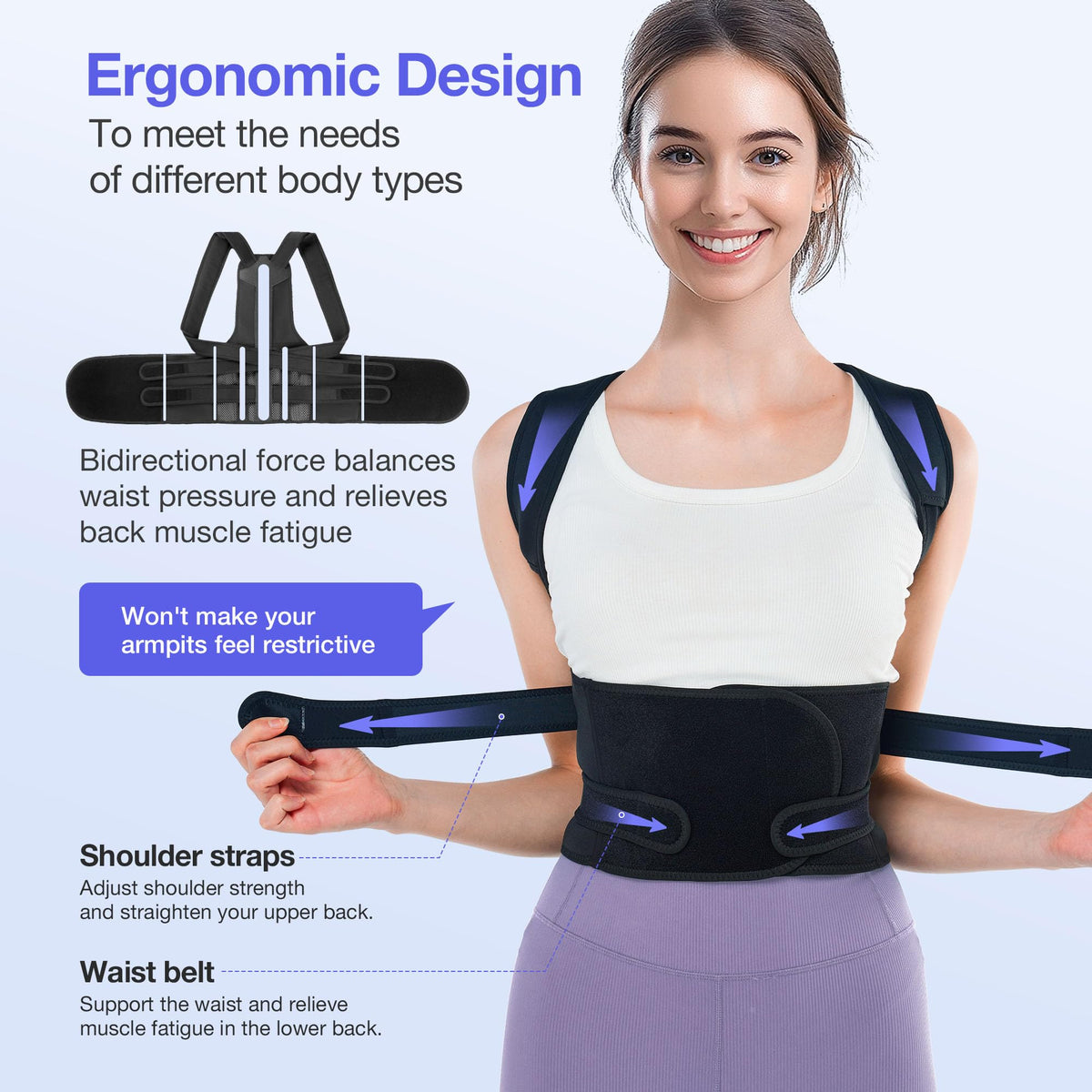 Adjustable Posture Corrector Back Brace I9356