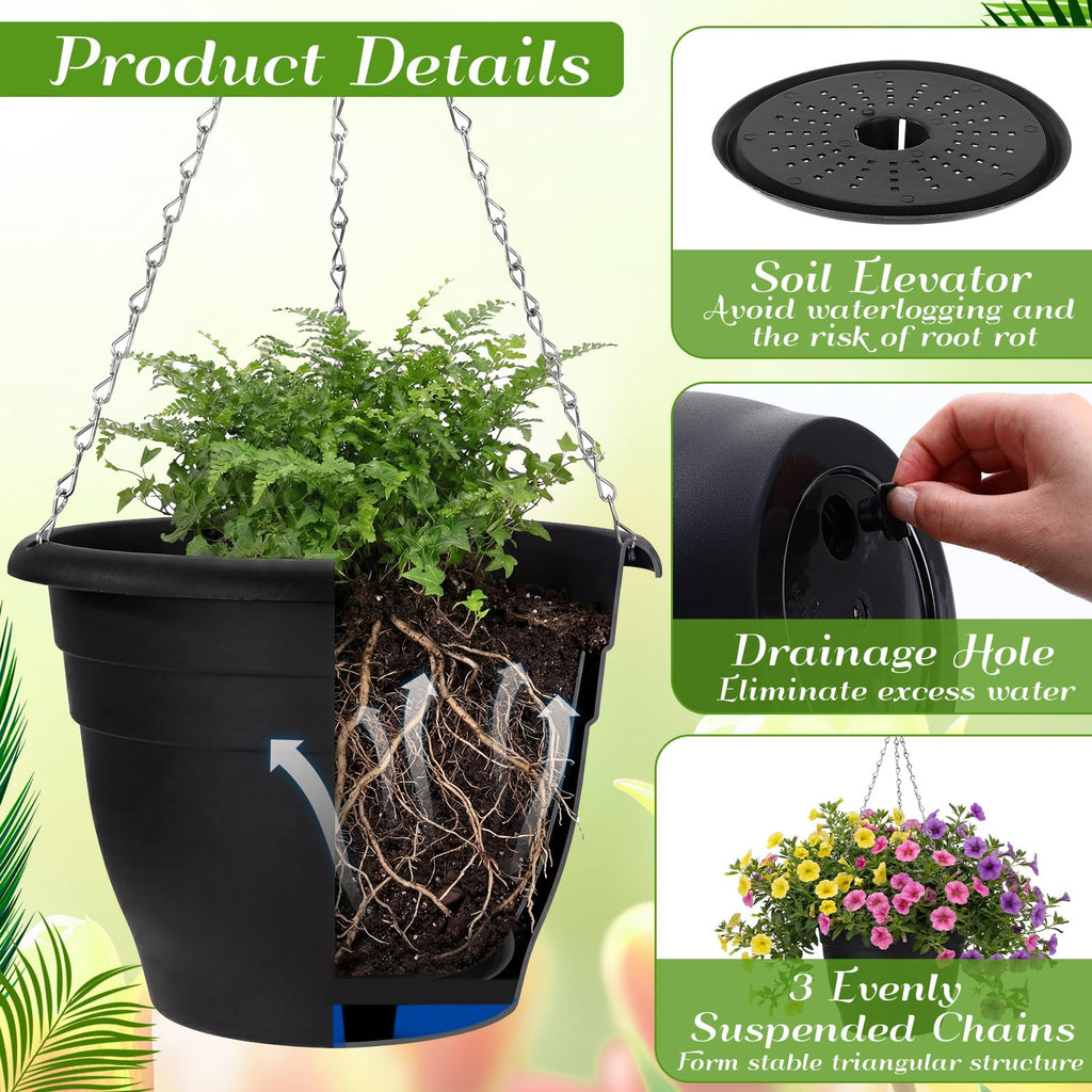 20 Pack 10 Inch Hanging Planter Basket with Drainage Tray G2115