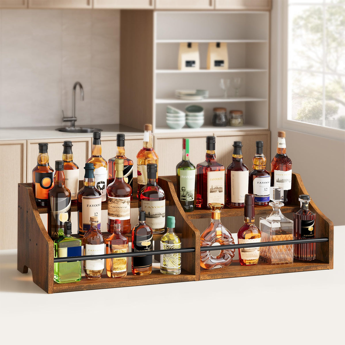 5 Tier Countertop Liquor Bottle Display Shelf P9177