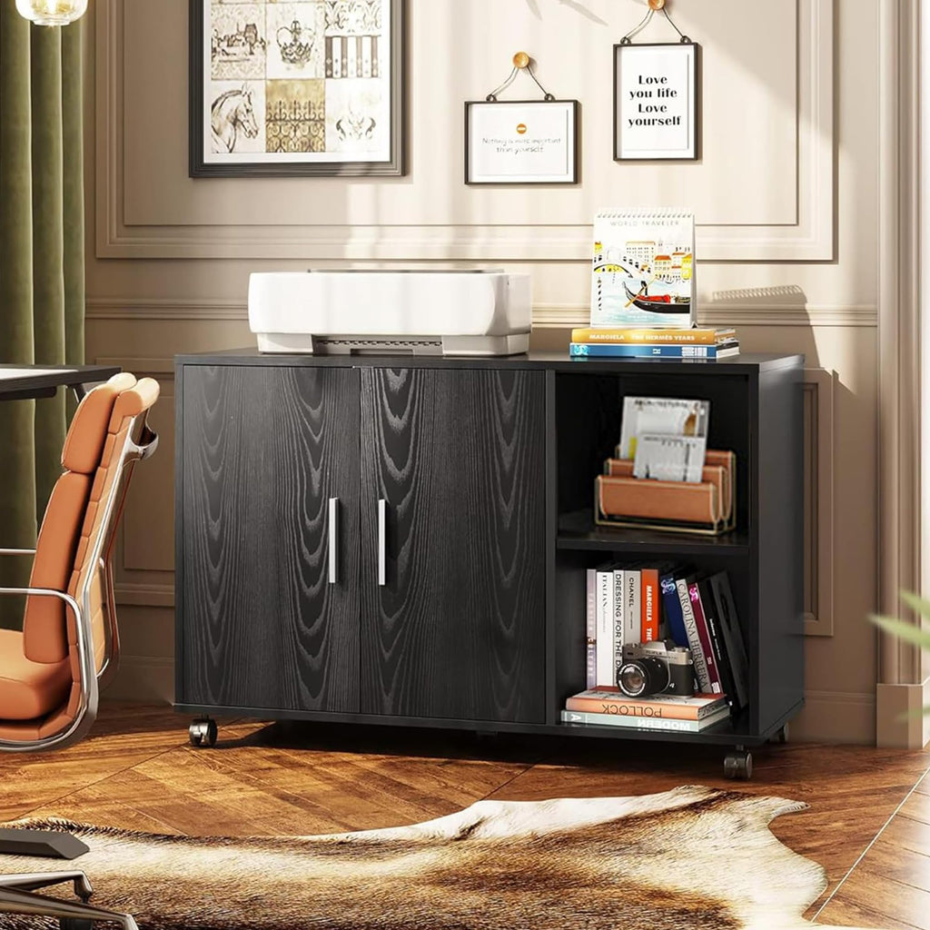 Black Rolling Office File Cabinet Q665326