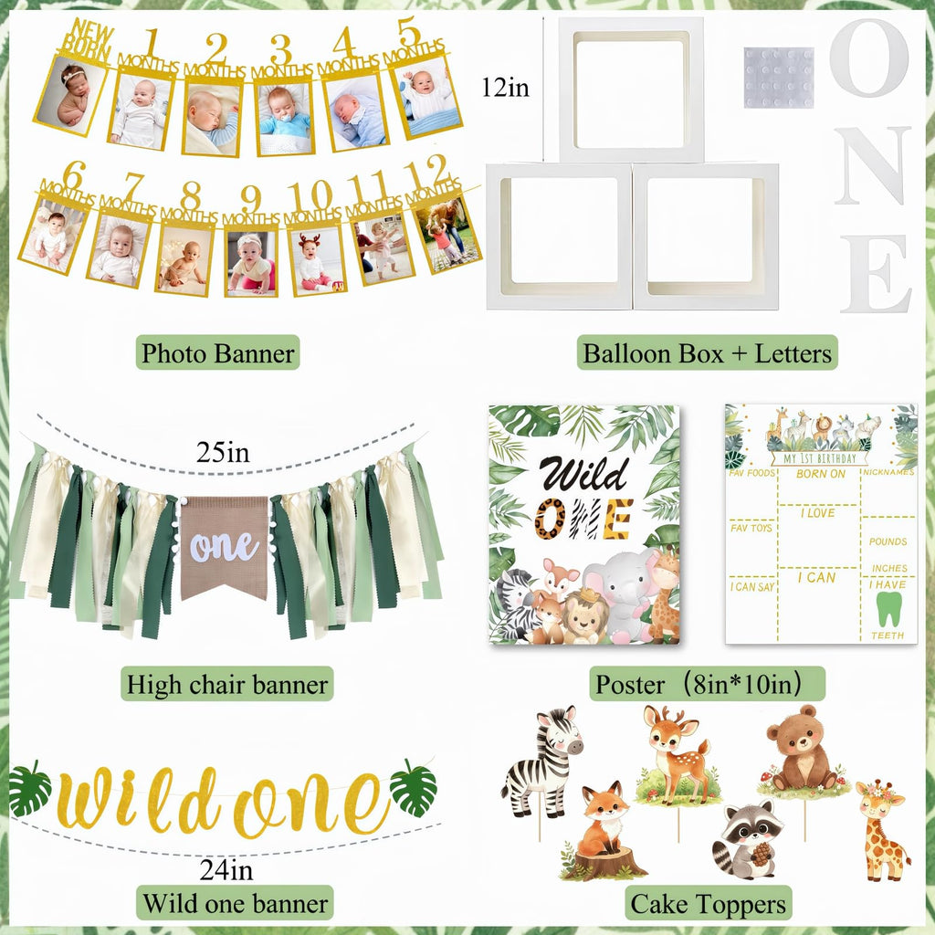 132Pcs Safari 1st Birthday Party Kit G21012