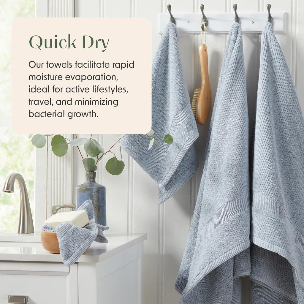100% Cotton 6-Piece Blue Bath Towel Set S764