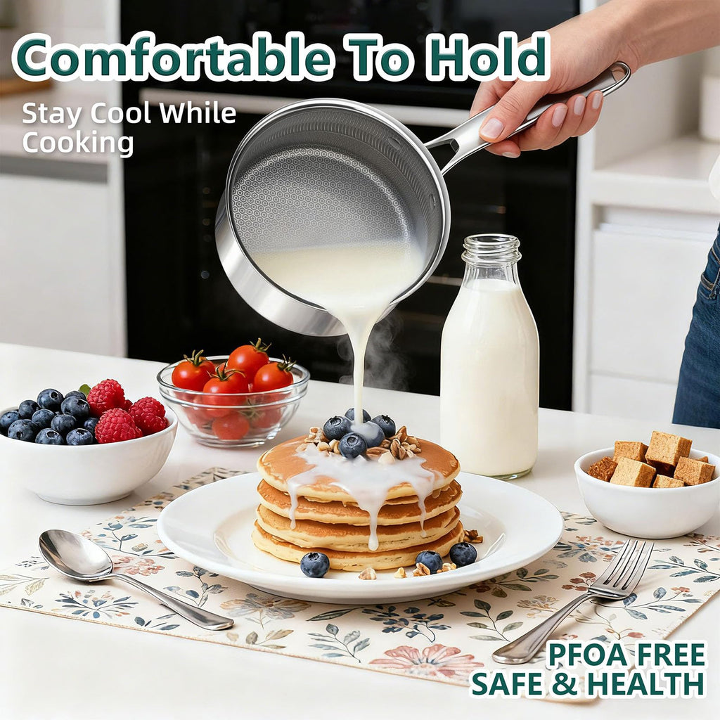 14-Piece Stainless Steel Cookware Set with 3 Silicone Trivets V4371
