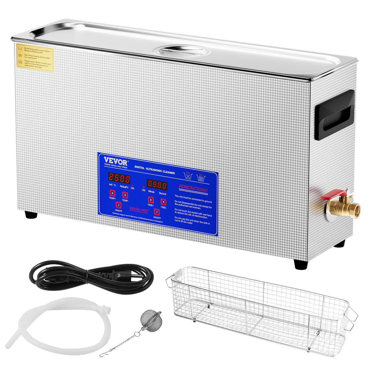 10L 300W 40kHz Sonic Cleaner with Timer & Heater J46007
