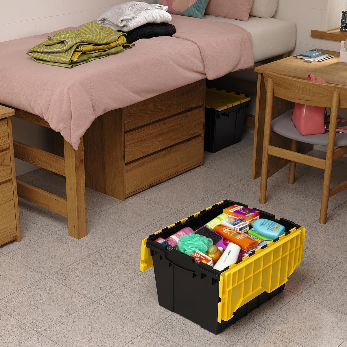 12 Gal Stackable Storage Box with Attached Lid E283246