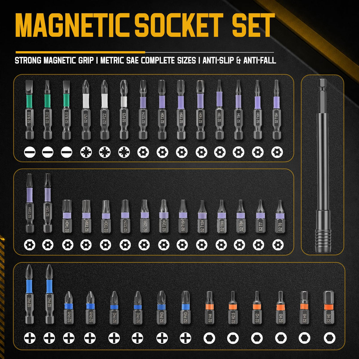 80 PCS Magnetic Impact Driver Bit Set V8013