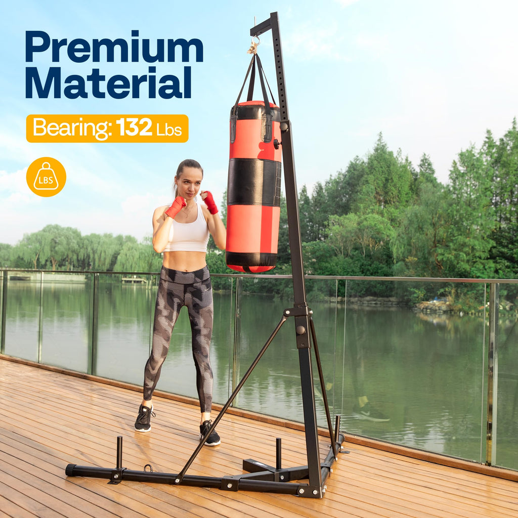 Height Adjustable Foldable Heavy Duty Boxing Punching Bag Stand Steel Freestanding Up to 132 lbs E806