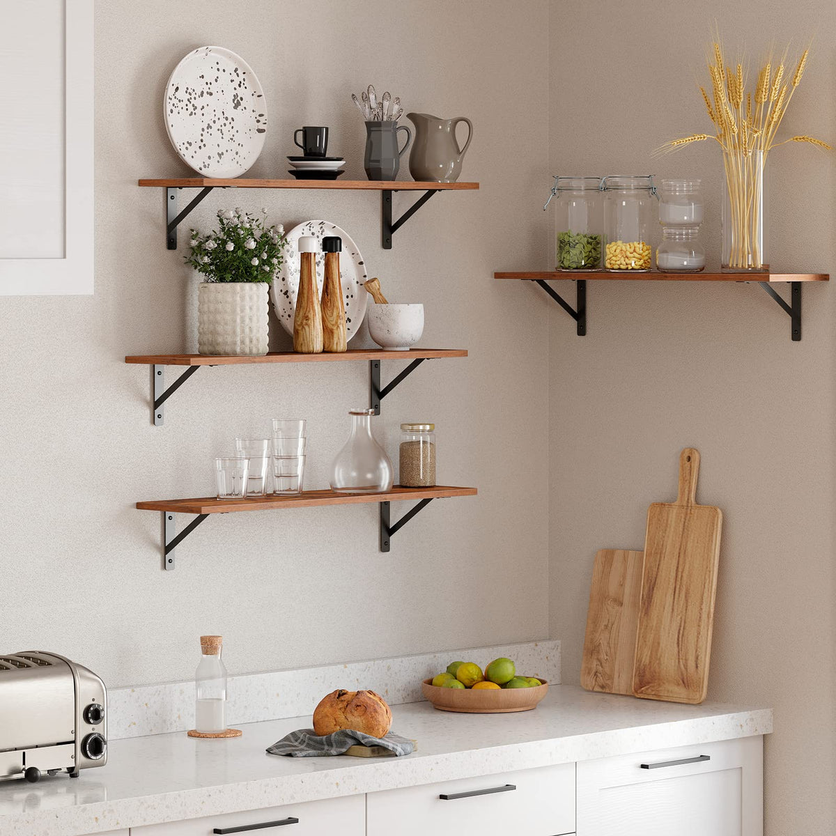 31.5" Wall Mounted Shelves with Metal Brackets R113