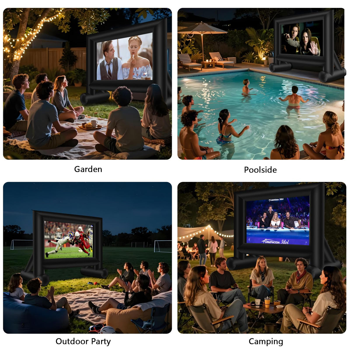 Inflatable Projector Screen 15ft with Air Blower and Storage Bag U6358