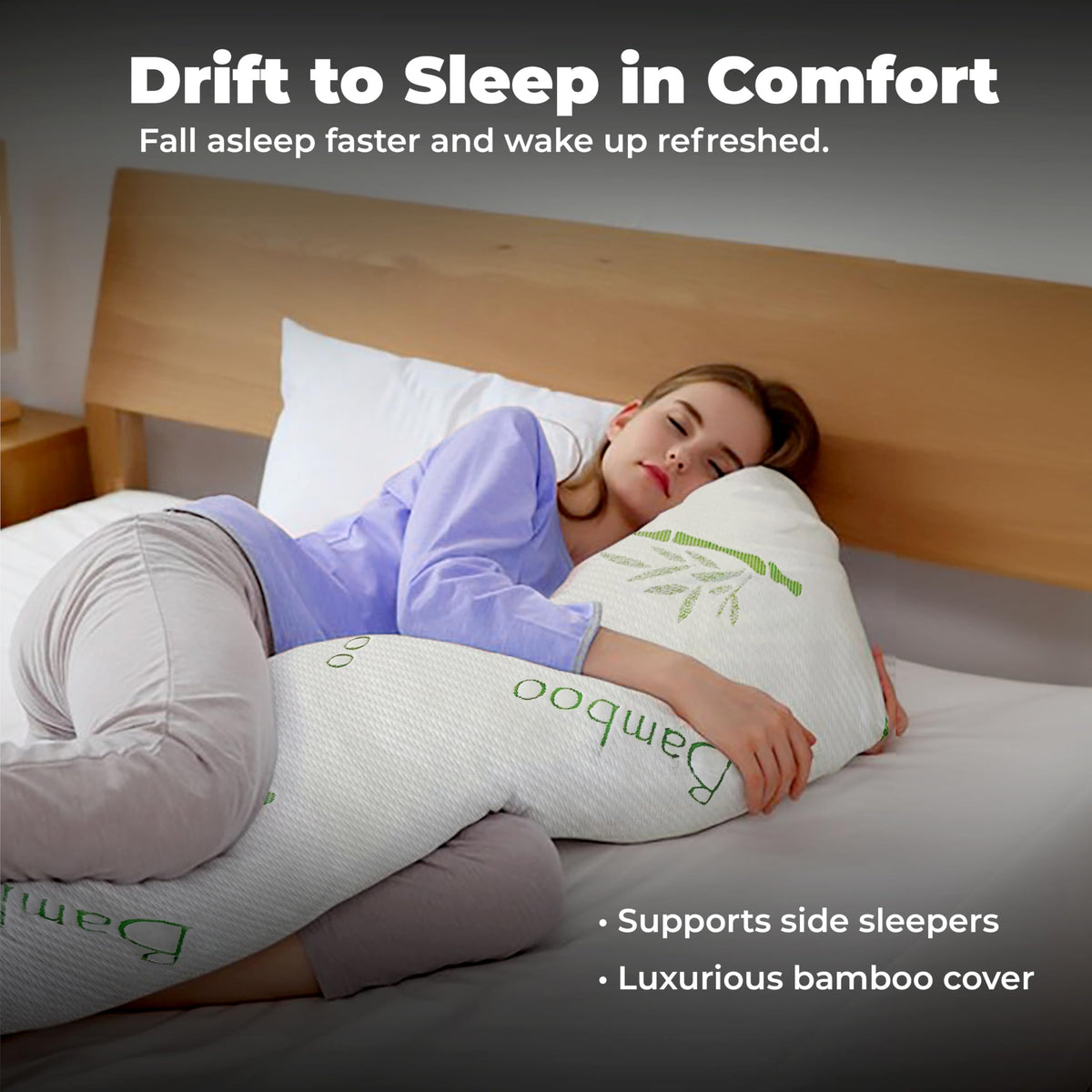 Rayon Bamboo Fiber Memory Foam Body Pillow 20x54 Inch M638484