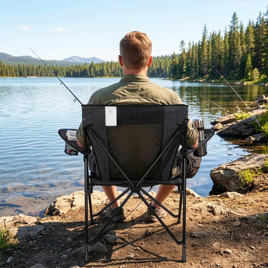 Portable Folding Camping Chair with Cup Holders and Carry Bag P729203