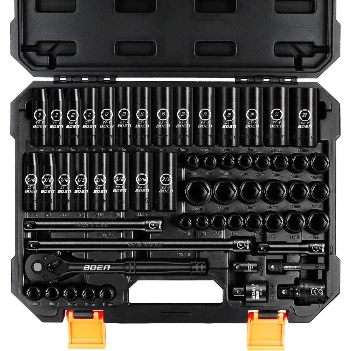 3/8" Drive Impact Socket Set, 57-Piece SAE and Metric S9877