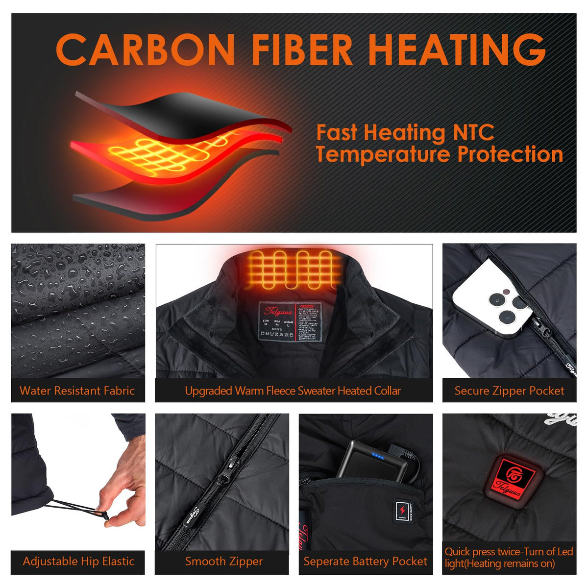 Heated Vest for Men with Battery Pack C960