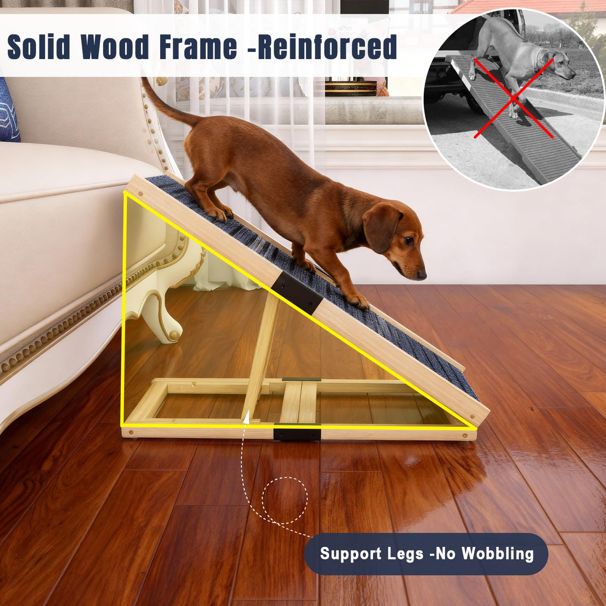 Adjustable Wooden Dog Ramp M640