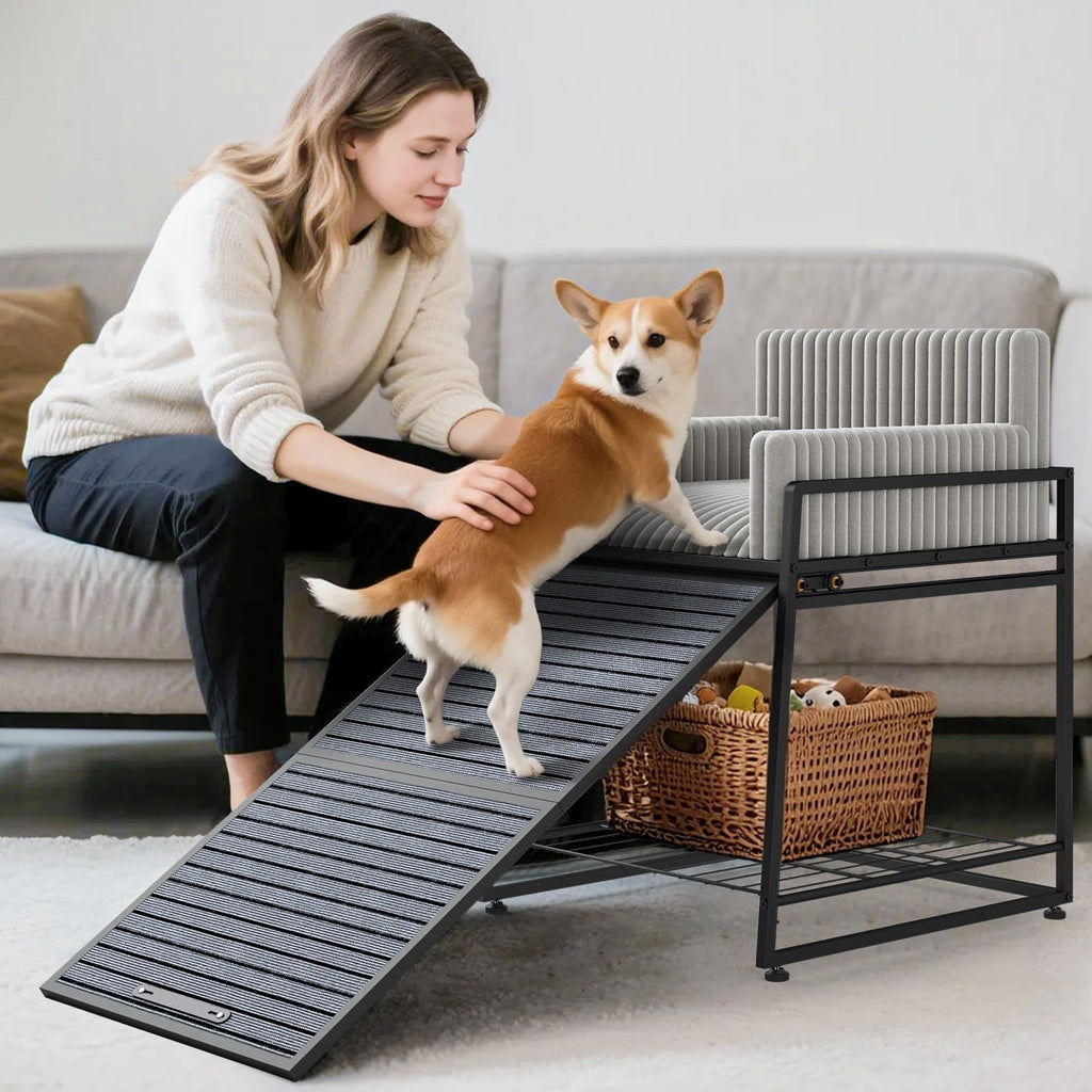 Dog Window Perch with Stairs and Storage J5422