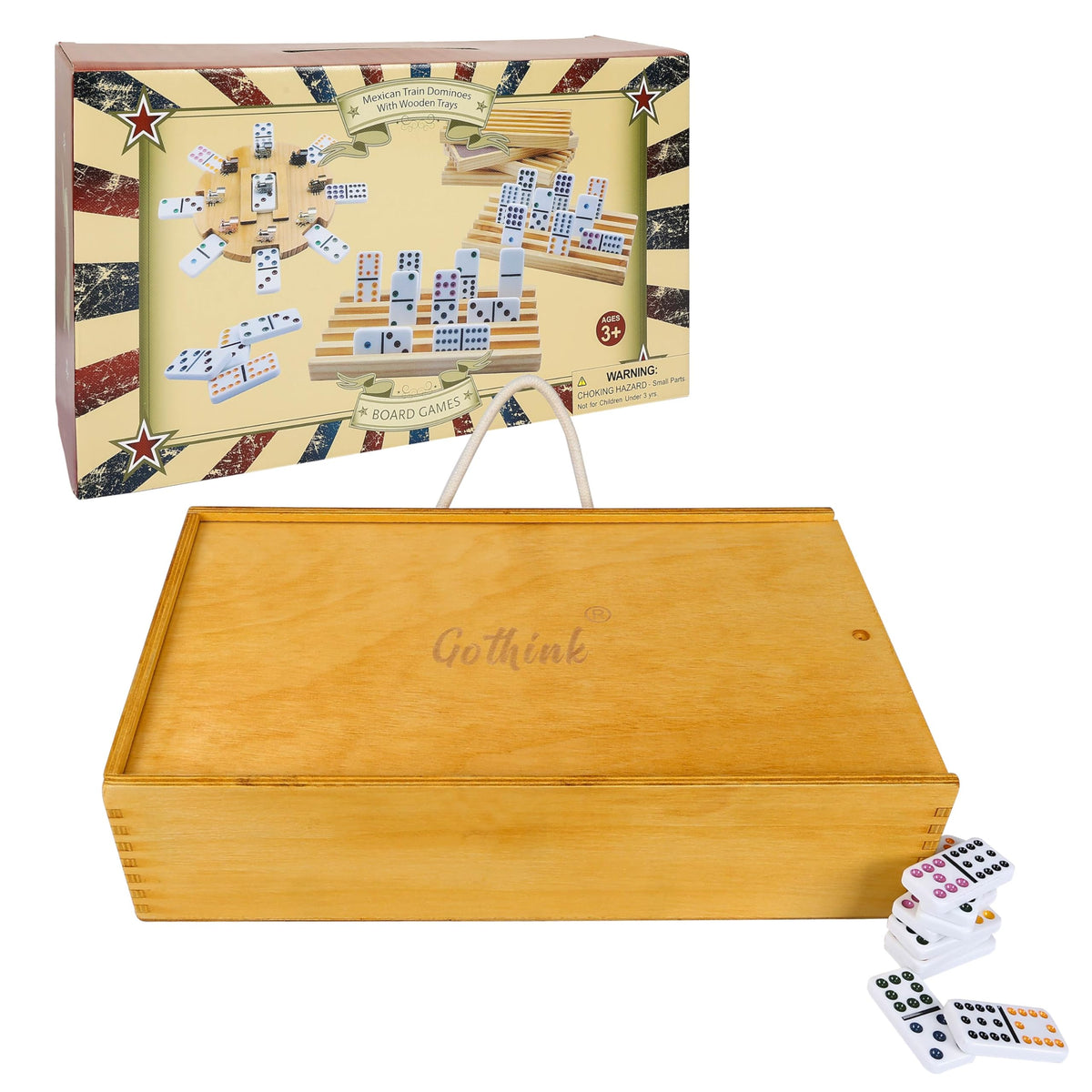 Double 12 Colored Dots Dominoes Set with Wooden Carry Case M24212