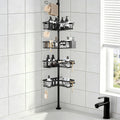 Black 4-Tier Adjustable Corner Shower Caddy D846