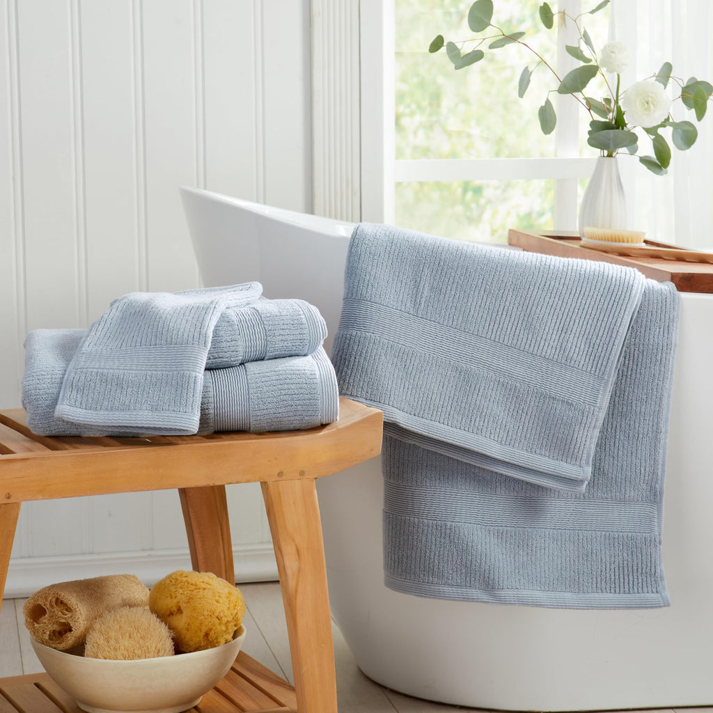 100% Cotton 6-Piece Blue Bath Towel Set S764
