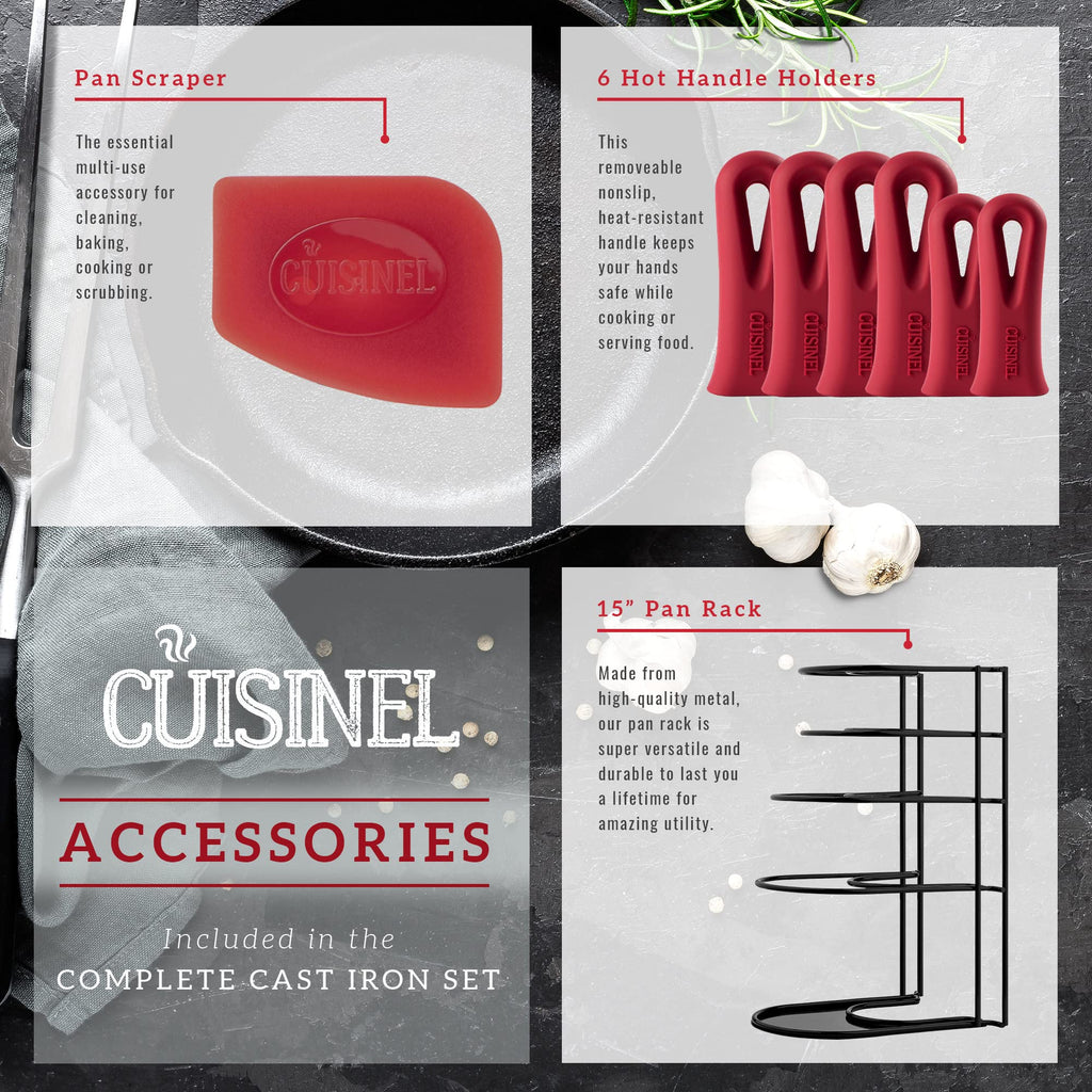 Pre-Seasoned 18-Piece Cast Iron Cookware Set A801