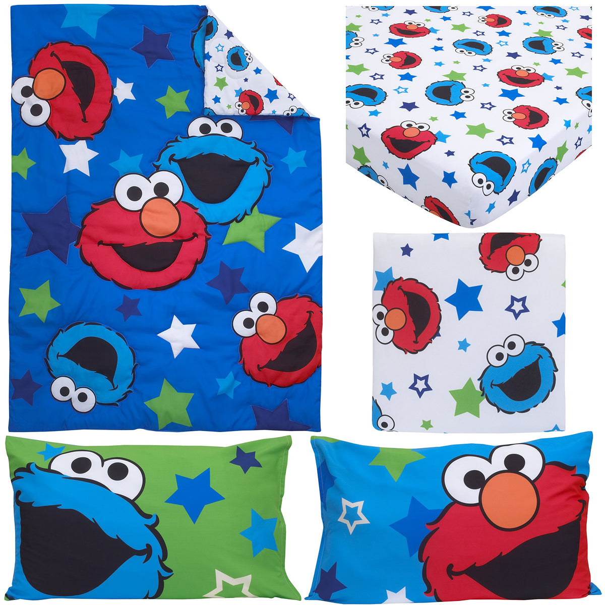 Blue/Red/Green 4 Piece Toddler Bed Set H469539