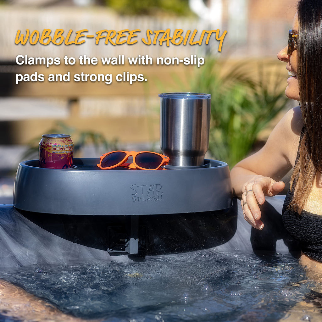 Adjustable Hot Tub Table Tray with 2 Cup Holders U97045