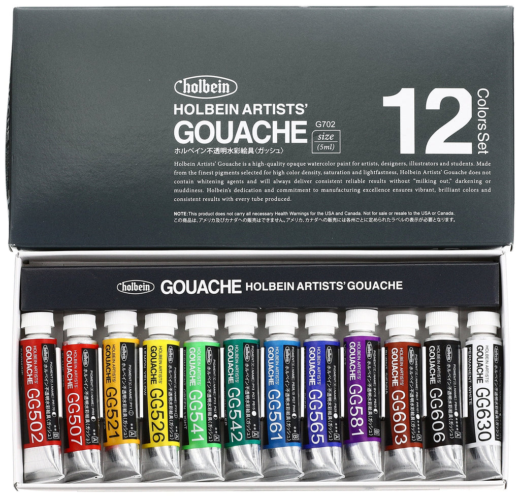 Artists Gouache Set of 12, 5ml tubes I211